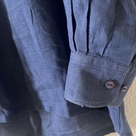 Vintage Men’s Burma Bibas 100% Linen Long Sleeve Button Up - Picture 6 of 6